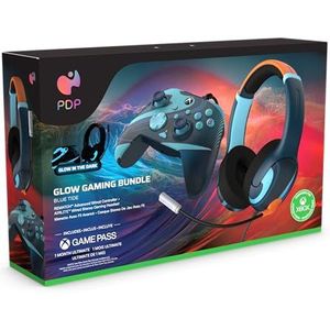 PDP Blue Tide Bundle Pack: Rematch Glow Geavanceerde bedrade controller & AIRLITE Glow bedrade headset voor Xbox Series X|S, Xbox One en Windows 10/11 PC
