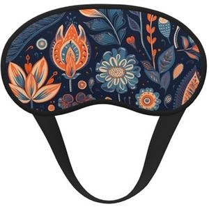Slaapoogmasker voor dames en heren, zacht, comfortabel slaapmasker, verduisterend, slaapoogbedekking voor reizen, yoga, dutje, werk, oranje en blauw