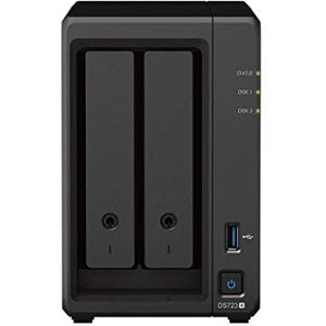 Synology DS723+ 2-bay discstation NAS (AMD Ryzen™ 4 threads R1600 Dual-Core 2GB Ram 2xRJ-45 1GbE LAN-poort), 12TB bundel met 2 x 6TB WD Red Plus NAS HDDs