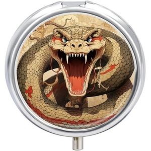 Draagbare Pillendoos Pil Case Snake Open Mond Reizen Pillendoos Kleine Pil Case Dagelijkse Pil Container Pil Organizer Pocket Geneeskunde Doos Leuke Pil Case