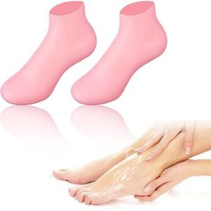1 Paar Hydraterende Exfoliërende Siliconen Hydraterende Sokken Anti Slip Aloë Sokken voor Droge Gebarsten Voeten Vrouwen, Herstellen Droge Voeten Gebarsten Hak en Verzachtende Ruwe Huid