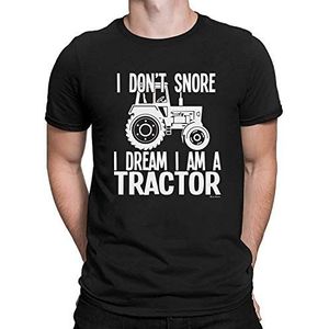 buzz shirts I Don't Snore, I Dream I'm A Tractor - Heren biologisch katoen nieuwigheid snurken T-shirt - zwart - XL