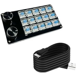 STBQHG Aanpasbaar Macro Toetsenbord met Dubbele Knop 9 Toetsen/10 Key/12 Key/15Key Mechanische Gaming Toetsenborden Programmeerbaar Toetsenbord