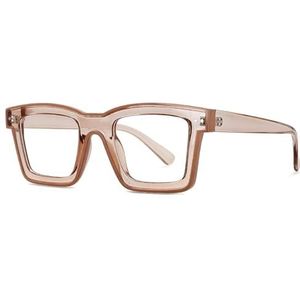 Geschenken voor halloween, Brilmonturen Vierkant Acetaat Multicolor Met Lenzen Unisex(Tea)