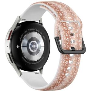 Sportieve zachte band compatibel met Samsung Galaxy Watch 6 / Classic, Galaxy Watch 5 / PRO, Galaxy Watch 4 Classic (koperfolie bladeren elegant) siliconen armband accessoire