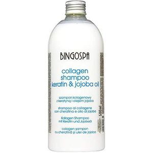 BINGOSPA Collageen shampoo met keratine en jojoba-olie voor haarregeneratie, beschadigd en verzwakt haar tegen splijten, roos - 500 ml