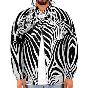 Strepen Zebra's Grappige Mannen Baseball Jacket Gedrukt Jas Zachte Sweatshirt Voor Lente Herfst
