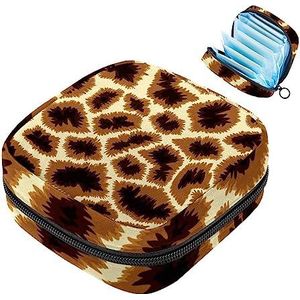 MUOOUM Giraffe Patroon Maandverband Opbergtas Menstruatie Pad Tas Draagbare Menstruatie Cup Pouch met Rits voor Tiener Meisjes Vrouwen Dames
