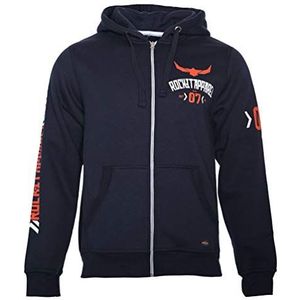 ROCK-IT Apparel I Hooded Jacket Men ""Racer 07"" I Sweatjacket Heavy Hoodie I zipper hoody I S-5XL I Ziphood met capuchon I rits en fleece binnenkant I Kleur Navy XXL