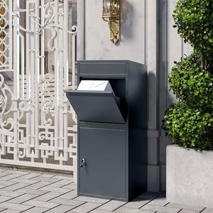 VEEHAUS - Pakketbrievenbus - Antraciet - Groot - Roestvrij