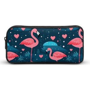Leuke Roze Flamingo Etui Grote Capaciteit Potlood Tas Briefpapier Organizer Make-up Tas Voor Thuiskantoor