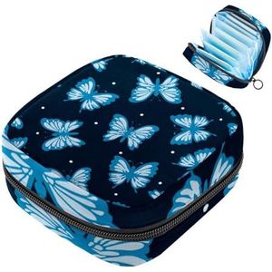 MUOOUM Vlinder en stippen maandverband opbergtas menstruatie pad tas draagbare menstruatie cup zakje met rits voor tiener meisjes vrouwen dames