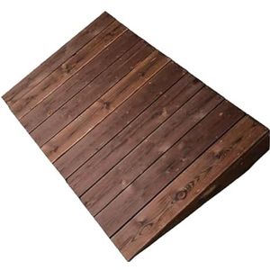 Antislip Houten Drempelhelling, Robuuste Oprithellingen, Antislip Klimmat voor Auto, Motor, Scooter, Rolstoel, Rollator, Kar(60x70x18cm/24x27.6x7.1in)