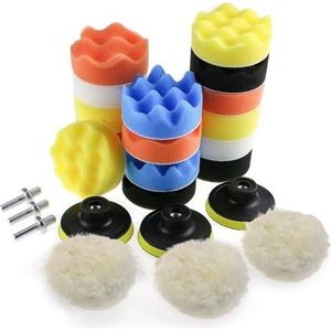 Polijstmachine, 2 5 stks 3 Inch Auto Polijsten Spons Kit Polijsten Puffing Pads Wollen Waxing Pads Set for Polishing Machine Polisher Car Care