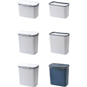 Keukenprullenbak Met Deksel, Aan De Muur Gemonteerd, Hangend Schuifdeksel, Creatieve Classificatie, Prullenbak, Toiletpapiermand(WhiteCovered,S)