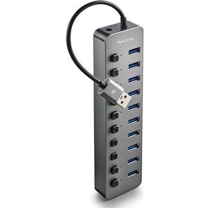 Hubs & Switches - 10 USB 3.0-poorten - Snelle Gegevensoverdracht - Inclusief Adapter