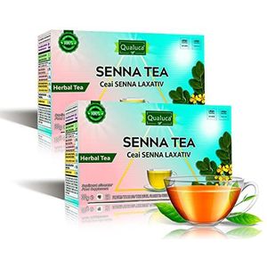 Qualuca | Senna Thee - Laxeermiddel | Senna Thee Natuurlijk Laxeermiddel | Kruidenthee | Pak van 2 | 40 theezakjes | 60g