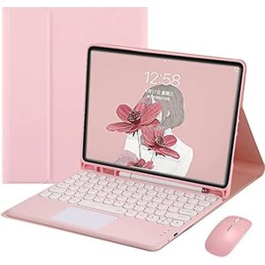 HEUCYL Keyboard Case for Samsung Galaxy Tab A9+ 11-inch 2023-Model (SM-X210/X215/X216) Met Touchpad Afneembaar Draadloos Bluetooth Toetsenbord Slanke Hoes Met Ingebouwde Penhouder,Roze