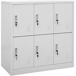 Camerina Locker kast lichtgrijs 90x45x92,5 cm staal, lockerkast, opbergkast, kantooropbergkasten (SPU:336436)