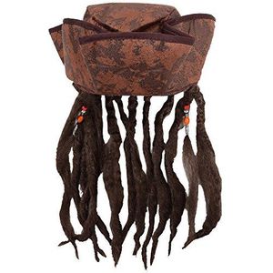 Caribbean Jack Sparrow Fancy Dress Piratenhoed met haar en kralen