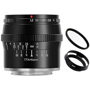 TTArtisan 50mm F1.2 APS-C Handmatige Focus Grote Diafragma Vaste Focus Lens voor Sony E Mount Camera A6000 A6300 A6400 A7C A7RII A7RIII A7MIV A7S NEX-3N NEX-5N Zwart