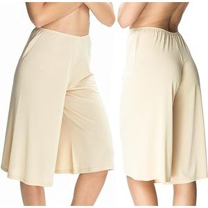 Mewa Anastazja Gladde korte broek met brede broekspijpen, halve keuken voor dames, antistatisch, beige, 42