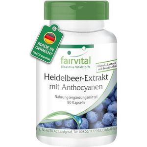 Fairvital | Blauwe bosbessen extract met 25% anthocyanen - voedingssupplement 90 capsules - HOOG GEDOSEERD - VEGAN