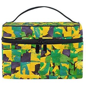 MONTOJ Groene en gele patroon make-up zakken cosmetische zakken