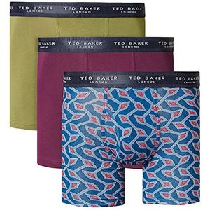 Ted Baker heren 3-pack boxershorts - Capulet Olijf/Paars/Gibraltar - S