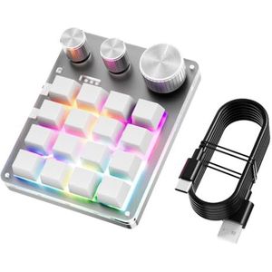 Kalttoy Mechanisch Toetsenbord 16Keys van USB 3 Knoppen Macro Programmeerbaar voor Bureautaken