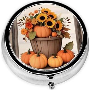 Ronde pillendoos huis - 3-vaks medicijnpillenetui, waterdicht, zakpillenorganizer, draagbaar, voor pillendozen in zak of portemonnee