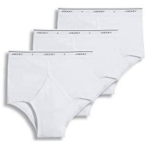 Jockey Men's Underwear Classic Full Rise Brief - 3 Pack, Winter White, 36