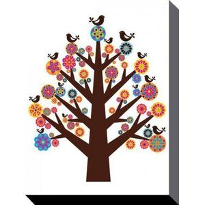 1art1 Bomen Poster Kunstdruk Op Canvas The Tree Of Flowers, Valentina Ramos Muurschildering Print XXL Op Brancard | Afbeelding Affiche 50x40 cm