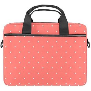Polka Dots Roze Laptop Schouder Messenger Bag Crossbody Aktetas Messenger Sleeve voor 13 13.3 14.5 Inch Laptop Tablet Beschermen Tote Bag Case, Meerkleurig, 11x14.5x1.2in /28x36.8x3 cm