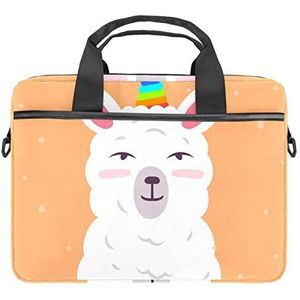 Eenhoorn Alpaca Llama Laptop Schouder Messenger Bag Crossbody Aktetas Messenger Sleeve voor 13 13.3 14.5 Inch Laptop Tablet Beschermen Tote Tas Case, Meerkleurig, 11x14.5x1.2in /28x36.8x3 cm