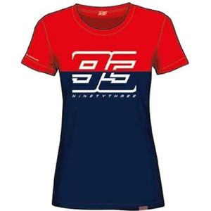 MM93 Marc Marquez Bicolor 93"" Officieel MotoGP T-shirt voor dames, Blauw, L