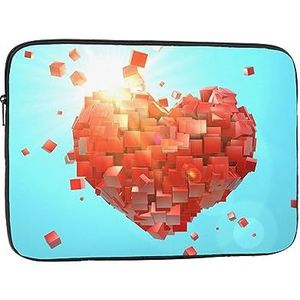 Love Heart Cubes Laptop Sleeve Lichtgewicht Laptop Case Laptop Cover Shockproof Beschermende Notebook Case 12 inch