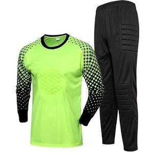 Voetbal Keeperstrui Jongens Kleren Torwachters Set Broek T-shirt Lange Mouwen Jogging Sport 4-13 Jaar oud (Groen, 7-9 Jaren)