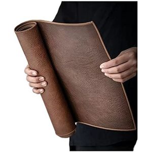 PU lederen tafelloper, Waterdichte leren theetafelloper bruin, meerdere maten(100x50cm)