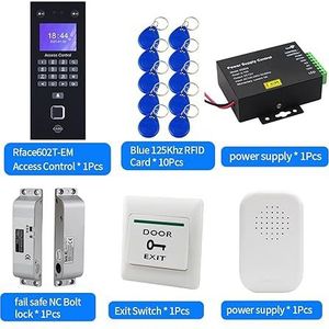 Inklokken in Machine, Biometrische vingerafdrukherkenning Apparaat Gezicht Tijdregistratie Systeemkits RJ45 LAN Netwerk Elektronische Machine for kantoor Kantoorponsklok(Color:Kit-4)