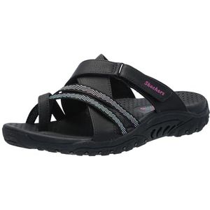 Skechers Reggae-teenslippers voor dames op zondagwandeling, zwart, 38 EU