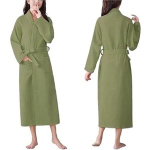 Katoenen dames lichtgewicht lente- en zomerjas Dunne badjas Pyjama Loungewear Douchewikkel Nachtkleding Lange nachtjapon for dames Met riem for verstelbare pasvorm Alle seizoenen Spa Hotel Nachtkledin