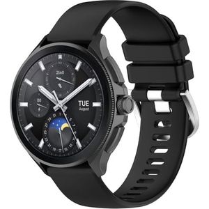 GIOPUEY Band compatibel met Xiaomi Watch 2 Pro, zachte siliconen horlogeband, vervanging van het bandje [slijtvast] [ademend] - zwart