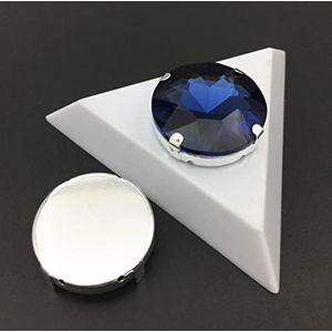 7st Sew On Glass Crystal Round Baoshihua Met Claw Strass Multi Colors 27mm Sew-on Stone Flat Top-montana,18mm 10st,steen in zilveren klauw