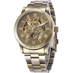 Carrie Hughes Mens Steampunk brons automatisch horloge leer CH368, CH577, luxe, mode, Casual, Business, Steampunk