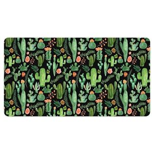 Groene cactus mode bureau muismat antislip gaming muismat accessoires decor 40 x 75 cm