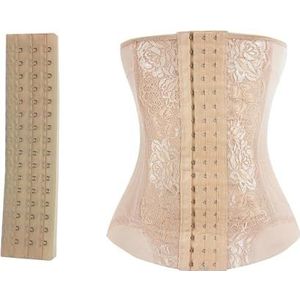 WLTYSM Corset Top XS Gordel Body Shaper Voor Vrouwen Afslanken Riem Ademend Taille Trainer Met Haken Stalen Bone Corset Tummy Lange Gaine Post Partum, Naakt, XS