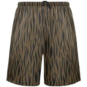 LI ZHI XIN Herenpyjamabroek, korte pyjamabroek, zomer casual shorts, elastische tailleband met trekkoord, rechte losse pasvorm met 2 zakken, S-XXL zebrastrepen patroon, Meerkleurig, S