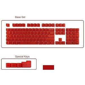 104 Toetsen Transparante ABS Keycaps Mechanisch Toetsenbord OEM Vorm Zonder Gegraveerde Backlight RGB Transparante Keycaps (transparant rood)