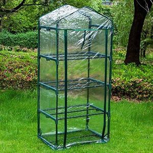 Kas Cover Vervanging, Waterdichte Clear PVC Cover voor 4 Tier Growhouse, Kas Tenten Plant Cover voor Outdoor Tuinplanten Bloem Huis, 69x49x160cm